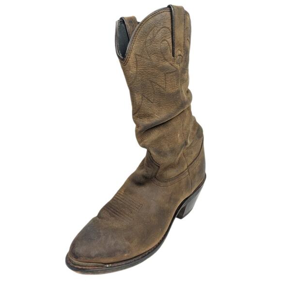Durango Women's Shoes Tan 11" Slouch Boots Leather Cowgirl RD542 Size 7